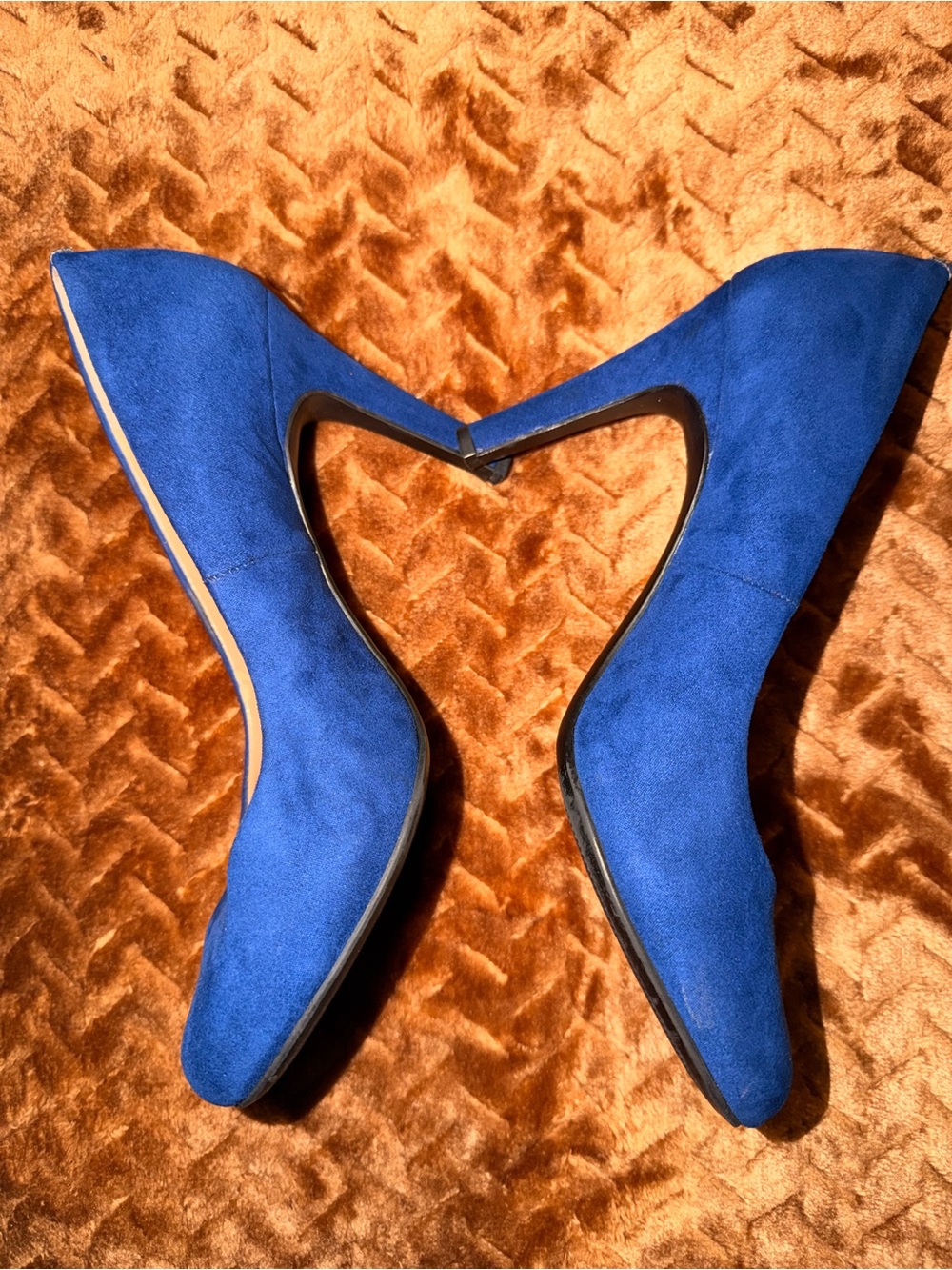 Kelly & Katie Royal Blue Suede Round-Toe Pumps